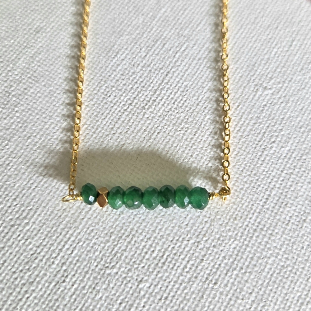 Blue Chalcedony 16k Gold Necklace